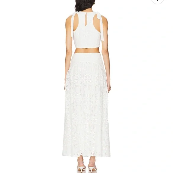 SAYLOR White Eyelet Maxi Skirt - Picture 2 of 3